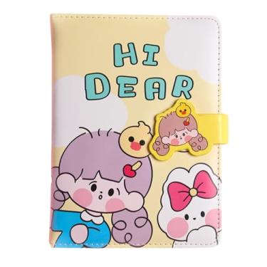 Imagem de Joucien Página de título tridimensional colorida Hot Stamping Hand Ledger PU Magnetic Buckle Hand Ledger Student Girl Cute Notebook-Cute B