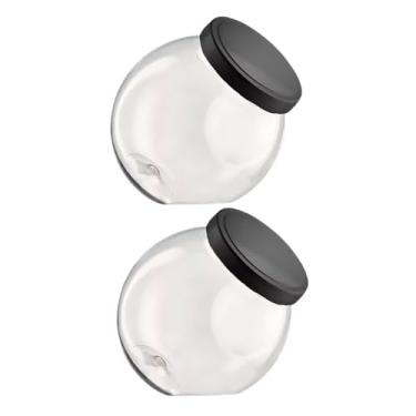 Imagem de Kit 2 Pote Baleiro Plástico 1,2l Tampa De Rosca Plástico Mantimentos Doces (Preto)