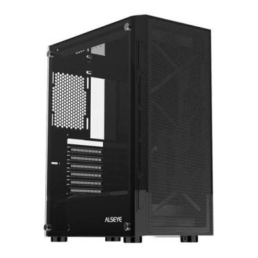 Imagem de Gabinete Gamer Alseye Vortex, Mid-Tower, Lateral de Vidro, Preto, VORT