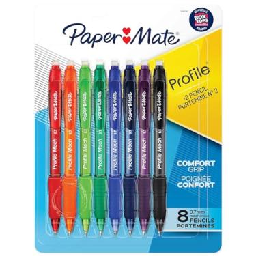 Imagem de Paper Mate Conjunto de lápis mecânicos Profile Mech, grafite de 0,7 mm, ótimo para casa, escola, uso no escritório, cores sortidas (8 unidades)