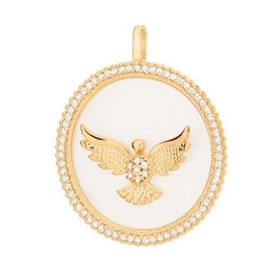 Imagem de Pingente  banhado ouro 3x 24k 18k e 22k feminino espírito santo zircôn