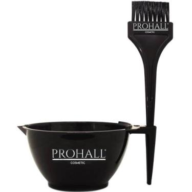 Imagem de Prohall - Kit Tigela e Pincel Profissional Aplicação de Cremes Preto (