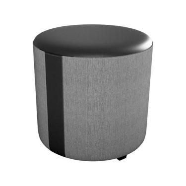 Imagem de Puff Circular Solteiro Preto e Cinza Copenhage Matrix, Preto e Cinza