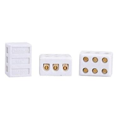 Imagem de Conector Porcelana 3 Polos 16MM 68A Decorlux, Branco