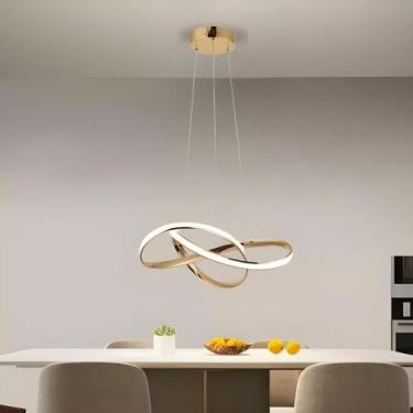 Imagem de Lustre Pendente Led De Teto Para Sala Quartos Wave Curvas Infinito Led