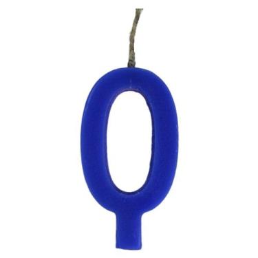 Imagem de Vela Grande Para Aniversário Nº 0 Cor Azul - 1 Unidade - Festhamires
