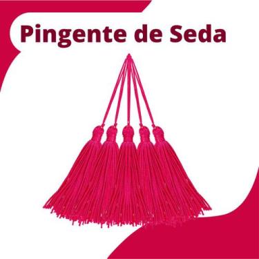 Imagem de Pingente De Seda Tassel - Franja - Rosa Neon - Com 20 Unidades - Nybc