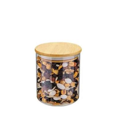 Imagem de Pote De Vidro Com Tampa Em Bambu Hermético 700ml vdr6804-12 Euro Home