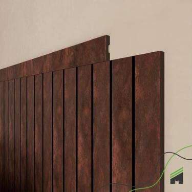 Imagem de Painel Ripado Cabeceira Quarto Cama Solteiro - Urban+ Corten - Meu Rod