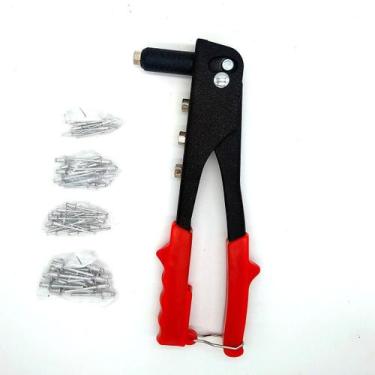 Imagem de Alicate Rebitador Rebitadeira Manual 4 Bicos Com 40 Rebites - WESTERN