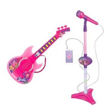 Imagem de Brinquedo Musical Barbie Dreamtopia Microfone E Guitarra Com Função MP