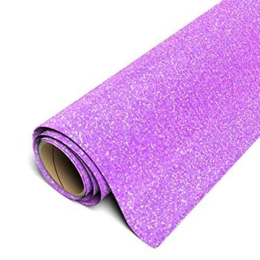 Imagem de Siser Glitter HTV Rolo de 3,5 m x 5 m - Ferro em vinil de transferência de calor (roxo neon)