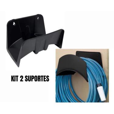Imagem de Kit 2 Suportes Organizador Para Mangueira de Jardim Preto - JW SHOP