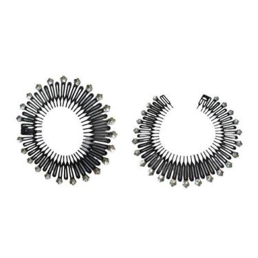 Imagem de Kit 2 Tiara Bell Preta Com Strass Formato Flor 12Cm Diâmetro - Lynx Pr