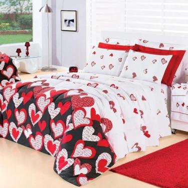 Imagem de Edredom Queen Desire Percal 200 Fios 100% Algodão 5 Peças - Love - Vil