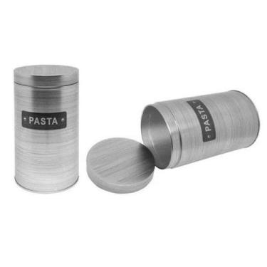 Imagem de Lata Metálica Para Macarrão Redonda Prata - HomeCook - Niazitex