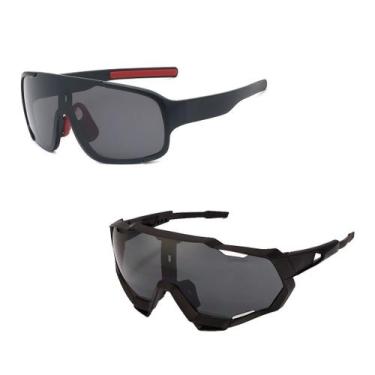 Imagem de Kit 2 Óculos Sol Preto UV Lente Escura Corrida Ciclismo Mtb - PENDULAR