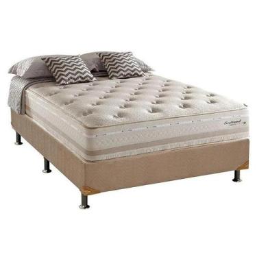 Imagem de Conjunto: box branco + colchão herval scotland molas maxspring casal 1