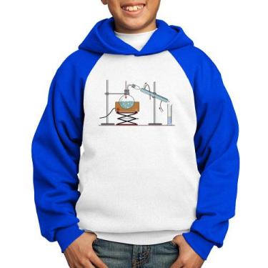 Imagem de Moletom Infantil Destilação Química - Foca na Moda, Branco, Azul, 14