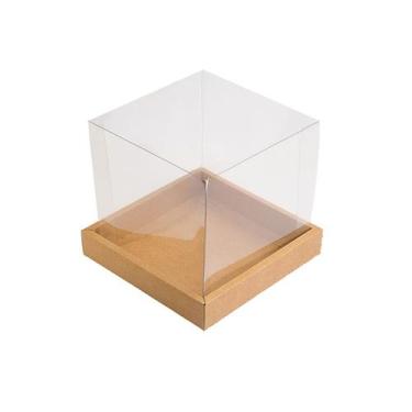 Imagem de Caixa para Panetone 250g (12cm x 12cm x 12cm) Kraft 05 unidades Assk