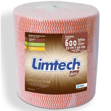 Imagem de Pano Multiuso Limtech Wave - 33cm X 300m - 600 Folhas - 45g/m² - Laran