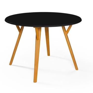 Imagem de Mesa de Jantar Redonda Liz 90cm Para 2 Cadeiras Pés Madeira - Essencia