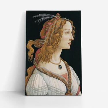 Imagem de Quadro Sandro Botticelli Retrato Jovem Mulher Canvas 60x40cm - PlimSho