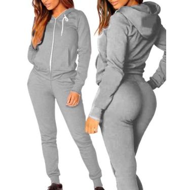 Imagem de Conjunto  Moletom  Feminino Agasalho Blusa de frio Calça inverno  - Gi