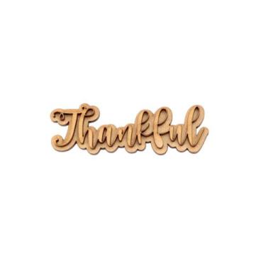 Imagem de Aplique Fundo Thankful Grato Recorte Em Mdf Artesanato 4  Peças - Meta