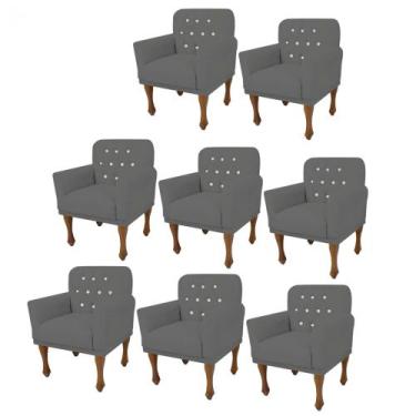 Imagem de Kit 08 Poltrona Cadeira Decorativa  Mona com Strass Sala de Estar Rece