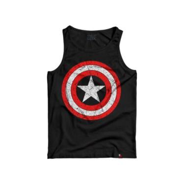 Imagem de Camiseta Regata Capitão América Escudo Camisa Vingadores - KING OF GEE