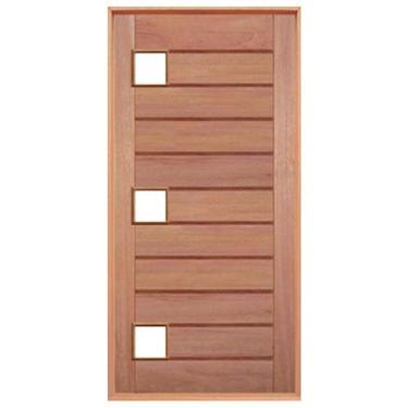 Imagem de Porta Pivotante Mexicana Horizontal 3 Vidros de Madeira Maciça Reto de