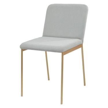 Imagem de Cadeira de Metal para Sala de Jantar Chloe Estofada Dourado/Prata