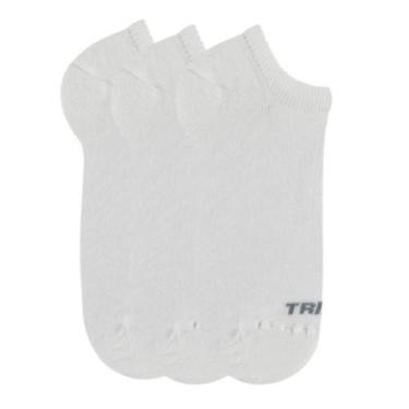 Imagem de Kit 3 Pares Meias Trifil Esportiva Cano Baixo Lisa Algodão, Branco, 35