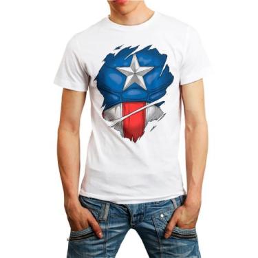 Imagem de Camiseta Capitão América Super Herói Lançamento - DESIGN CAMISETAS, Mo