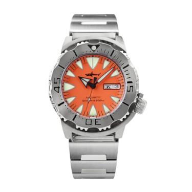 Imagem de Heimdallr Relógios masculinos NH36A, relógio de pulso automático, 200 m, relógio de mergulho, cristal de safira, luminoso, com pulseira de aço inoxidável 316L, versão V1, Laranja, relógio de mergulho