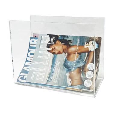 Imagem de Porta Revista Acrilico Revisteiro Acrinil Organizador apoiador de livr