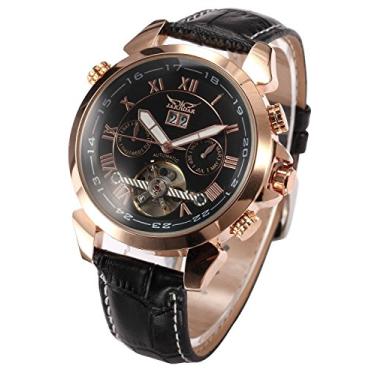 Imagem de MASTOP Relógio mecânico automático masculino turbilhão rosa dourado aviador, Men's Standard, Mecânico