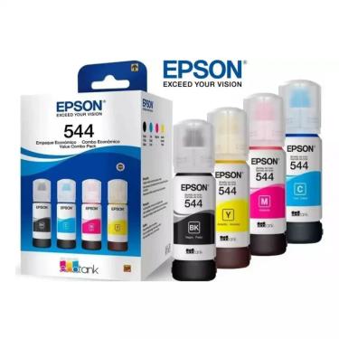 Imagem de Kit 4 Tintas Eps T544 EcoTank L1110 L1210 L3110 L3150 L3160 L3210 L3251 L3260 L5190 L5290 L5590