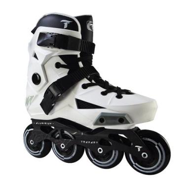 Imagem de Patins Traxart Revolt Branco Inline Freestyle - 80mm ABEC-9, # 12 = 43