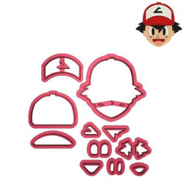 Imagem de Cortador Modular Pasta Ash Pokemon Cabeça Boné - Doce Impresso, 4,5cm