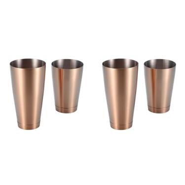 Imagem de 2 Conjuntos de Coqueteleira de Aço Inoxidável para Bar, Casa e Festas e Ouro Rosa Reutilizável