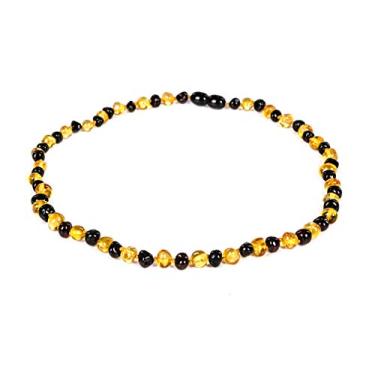 Imagem de Colares de âmbar natural báltico Amberage para mulheres – Feito à mão com contas barrocas de âmbar báltico polidas/certificadas (3 cores) (45 cm - 17,72")