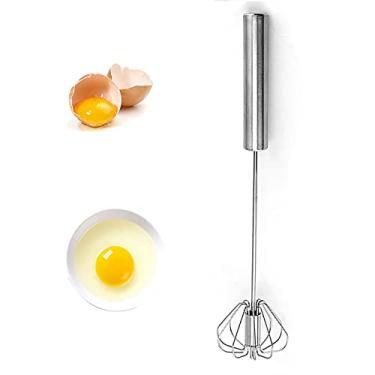 Imagem de Egg Whisks, Hand Push Egg Rotary Whisk, Egg Beater Mixer, Semi-Automatic Rotating Whisk Hand Mixer Blender