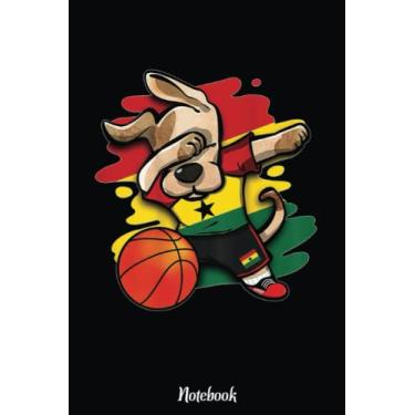 Imagem de Funny Dabbing Dog Ghana Basketball Fans Jersey Ghanaian Flag Notebook Vintage: Basketball Themed Blank Lined Journal Notebook for School, Work, Taking ... - for Boys & Girls, Teens, ... 110 pages