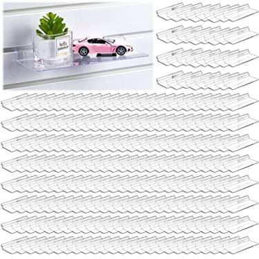 Imagem de Maitys Pacote com 150 Prateleiras de Plástico Slatwall, 11,5 x 25 cm, Prateleiras de Parede Transparentes para Lojas de Sapatos Domésticos, Boutiques, Suprimentos