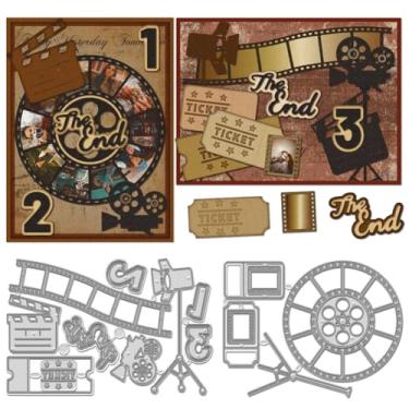 Imagem de WADORN 2 peças de matriz de corte de metal para projetor, de aço carbono, bilhetes de cinema, moldura de filme, recortada, estêncil para scrapbook, diário, papel em relevo, decoração de artesanato