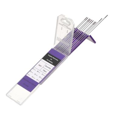 Imagem de HARFINGTON 10 eletrodos de tungstênio para soldagem TIG 1/40.6 cm x 17.8 cm misturados para soldagem de aço inoxidável, liga de alumínio e magnésio, fabricação de automóveis aeroespaciais, roxo