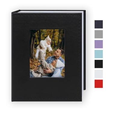 Imagem de Cherrich Álbum de Fotos Pequeno 4X6 100 Bolsos Capa de Couro Livro de Fotos Contém Fotos 4X6 para Casamento, Bebê, Família, Formatura