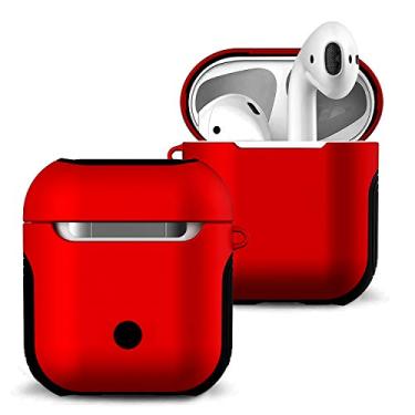 Imagem de Capa e película para Airpods – Romozi Airpod Skins é de silicone e capa rígida, design de camada dupla, capa resistente com cordão, capas de Airpod à prova de choque para acessórios Apple Airpods